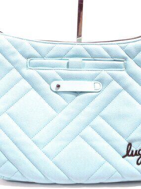 LUG, Light Blue, Quilted Shoulder/Crossbody Bag.